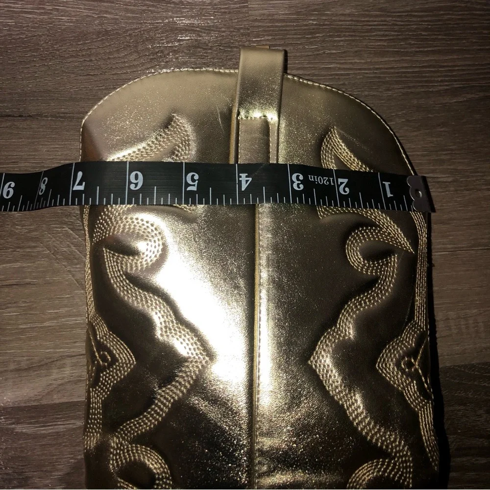 Top Moda Elk Gold Wester Cowgirl Full Zipper Calf Boots New - Picture 10 of 11
